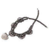 Vintage WS Signed Southwest Sterling Silver Mother of Pearl Statement Necklace