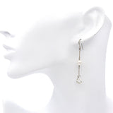 Tiffany & Co Elsa Peretti Open Heart Pearl Silver Drop Earrings