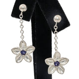 2003 Tiffany & Co. Sterling Silver Iolite Flower Earrings