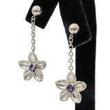 2003 Tiffany & Co. Sterling Silver Iolite Flower Earrings