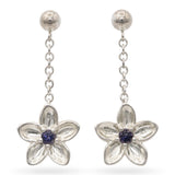 2003 Tiffany & Co. Sterling Silver Iolite Flower Earrings