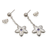 2003 Tiffany & Co. Sterling Silver Iolite Flower Earrings