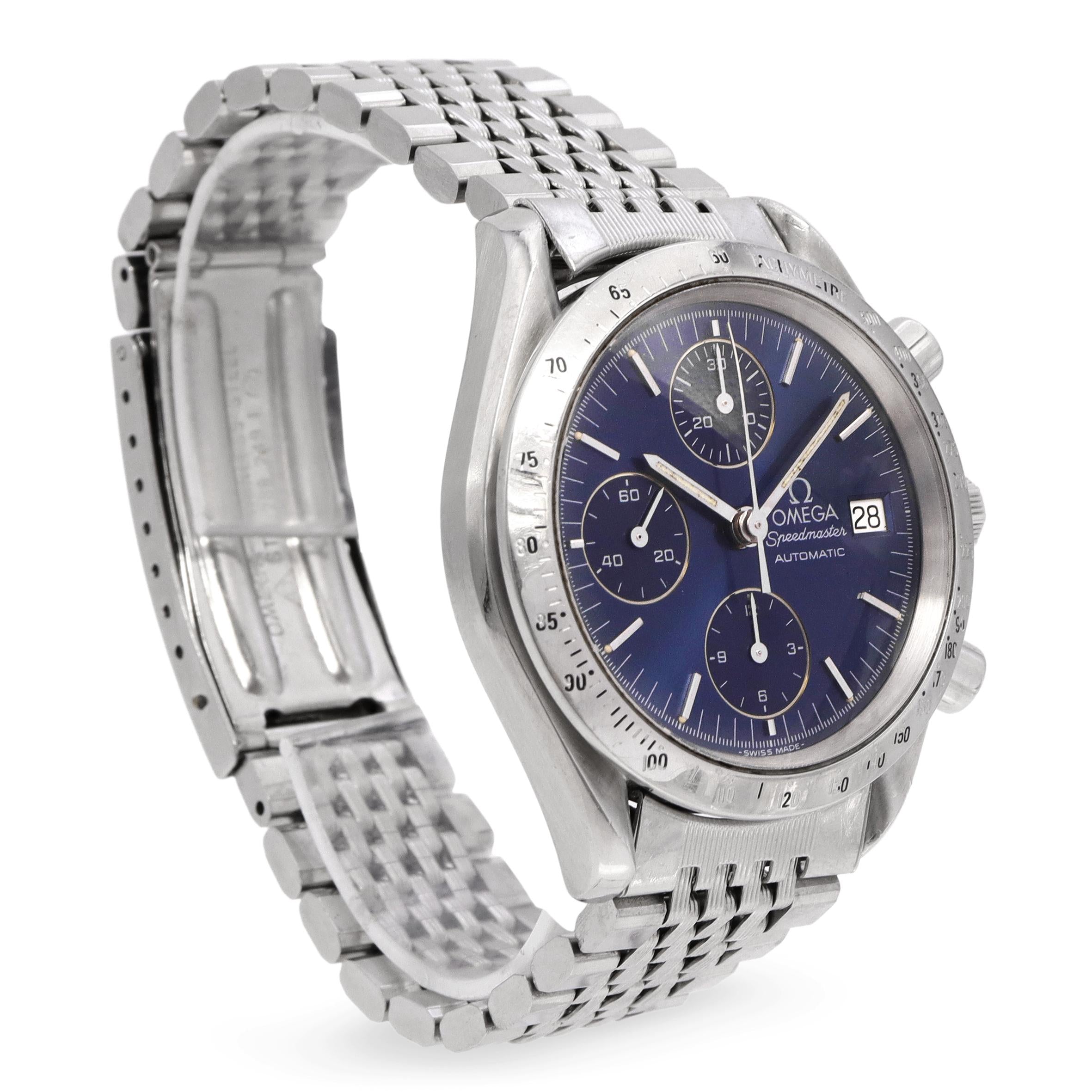 Omega Speedmaster Stainless Steel Blue Dial Automatic Watch Ref. 3511.80