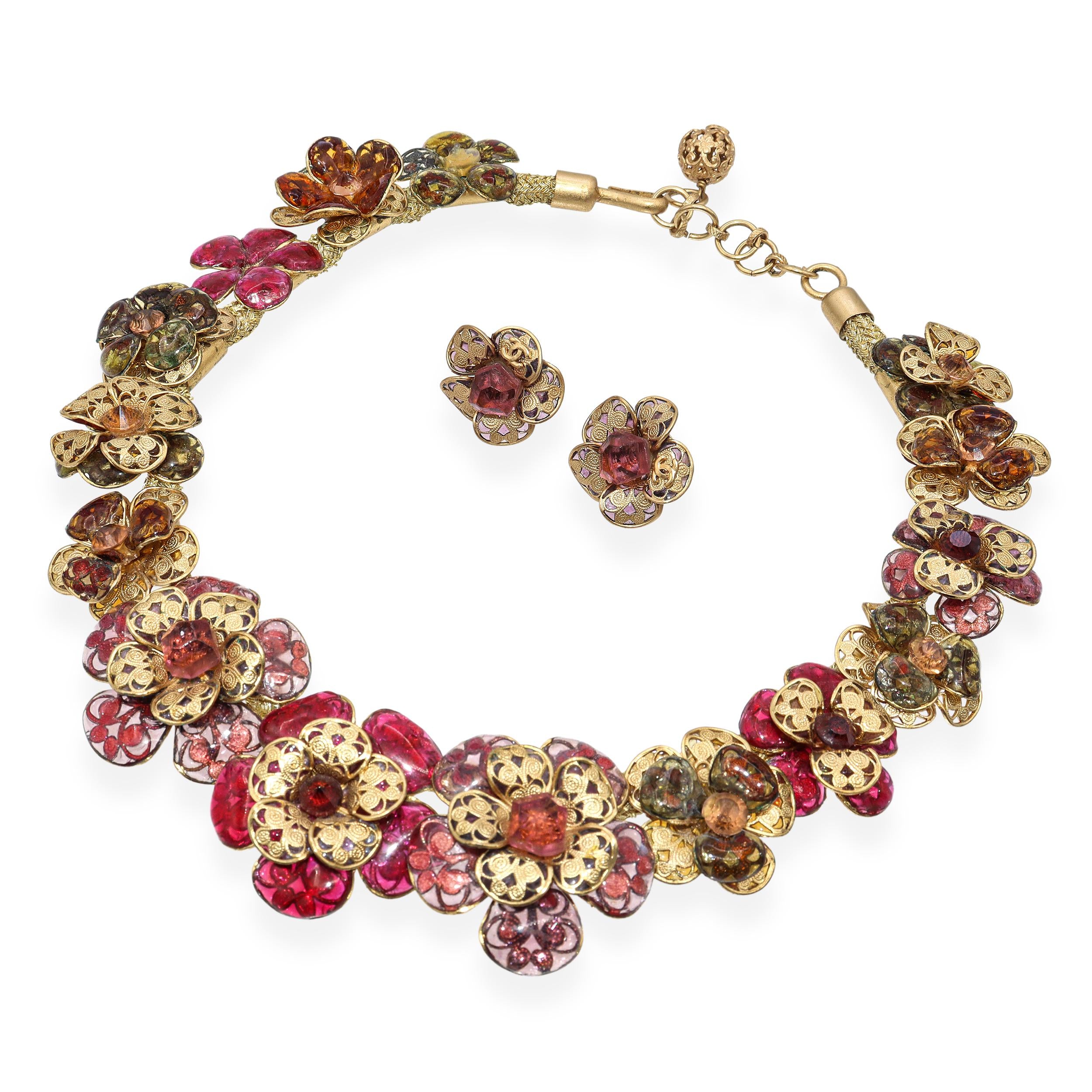 Vintage Chanel Louis Rousselet Floral Costume Jewelry Set