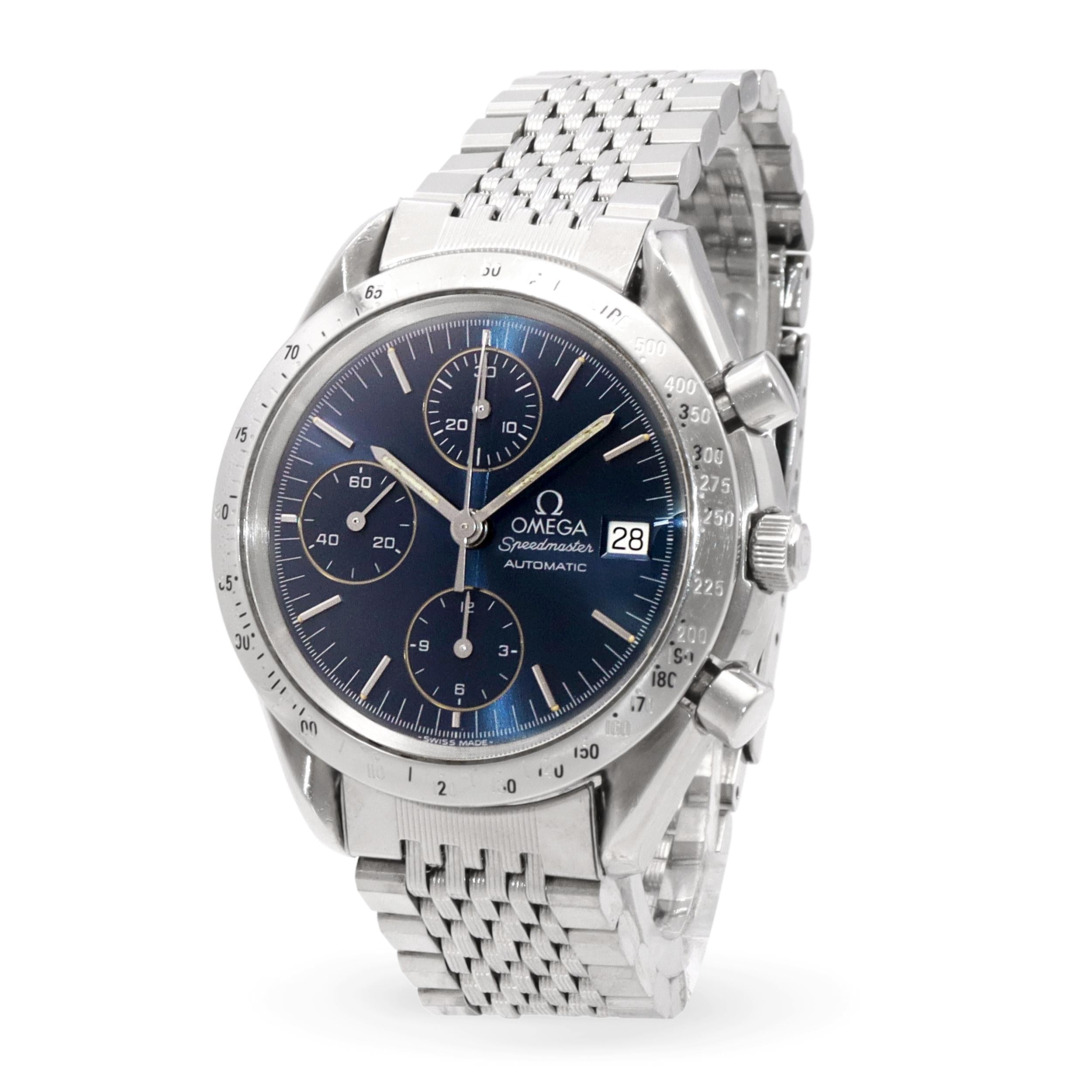 Omega Speedmaster Stainless Steel Blue Dial Automatic Watch Ref. 3511.80