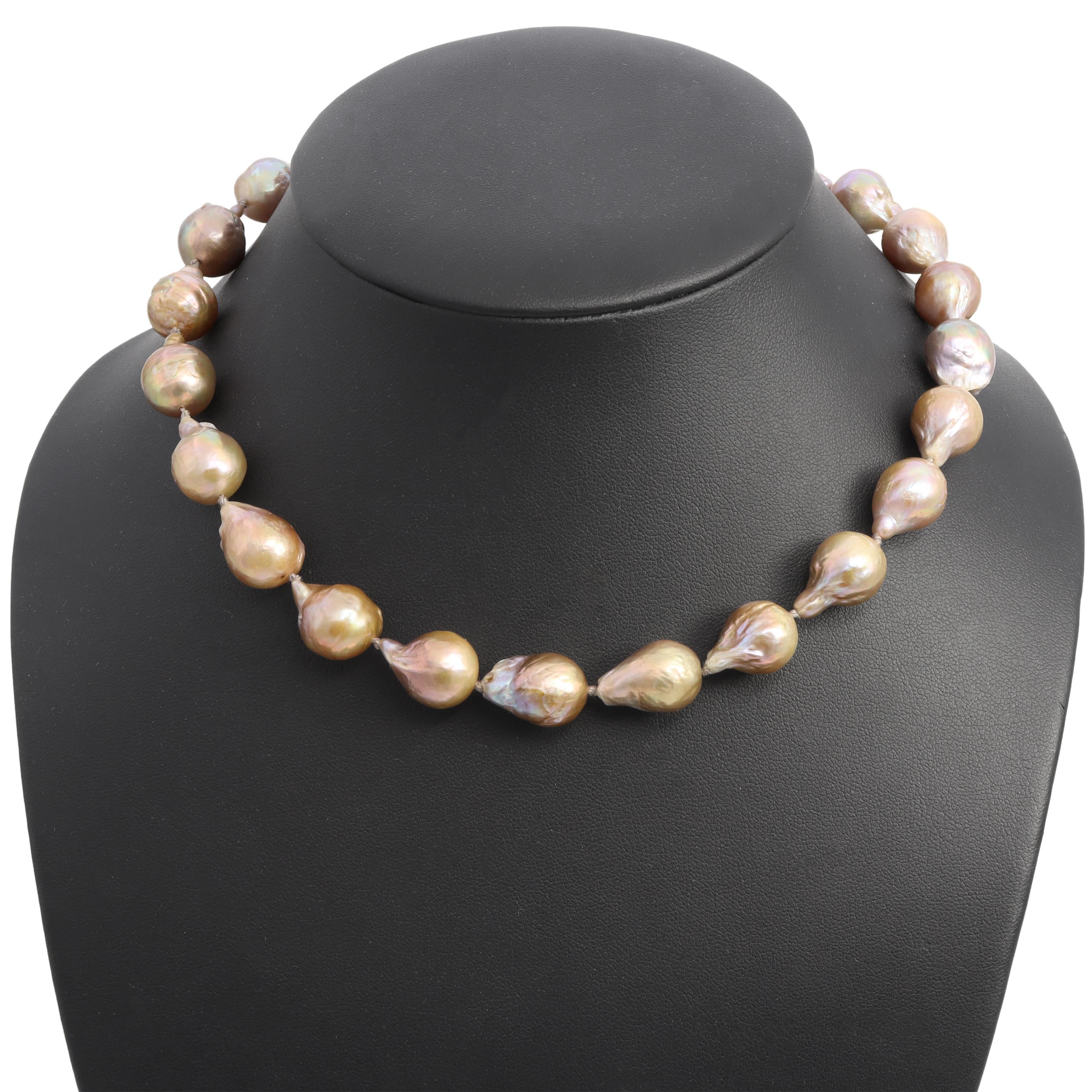 Vintage Silver Baroque Pearl, Diamond, and Topaz Necklaces and Bracelet Set