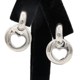 1999 Tiffany & Co. Sterling Silver Heart Stencil Cut Out Earrings