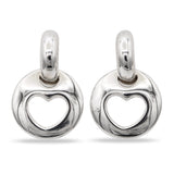1999 Tiffany & Co. Sterling Silver Heart Stencil Cut Out Earrings