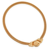 Vintage Christian Dior Gold Plated Mesh Hidden Clasp Rhinestones Necklace