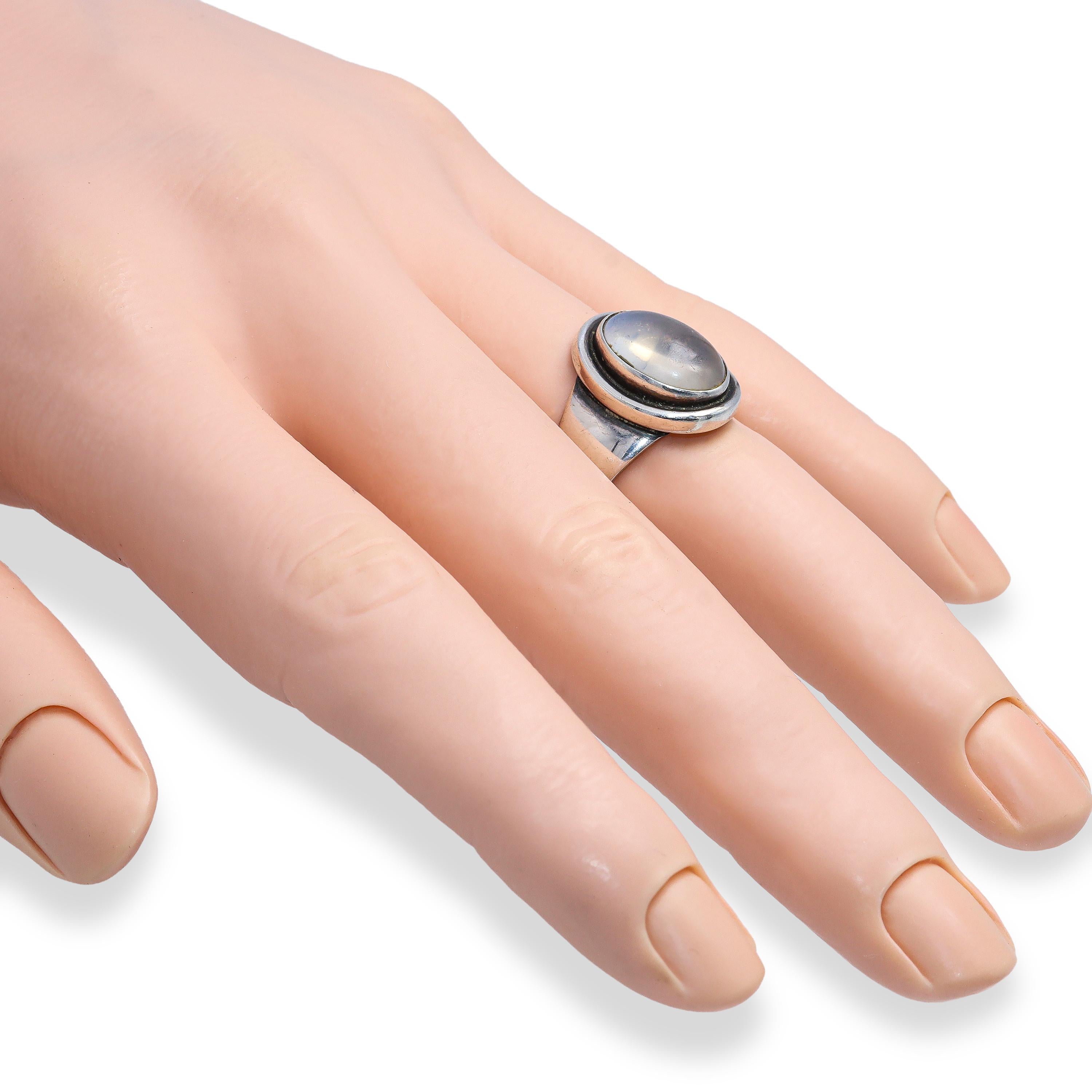 Vintage Georg Jensen Sterling Silver Moonstone Ring No. 40B