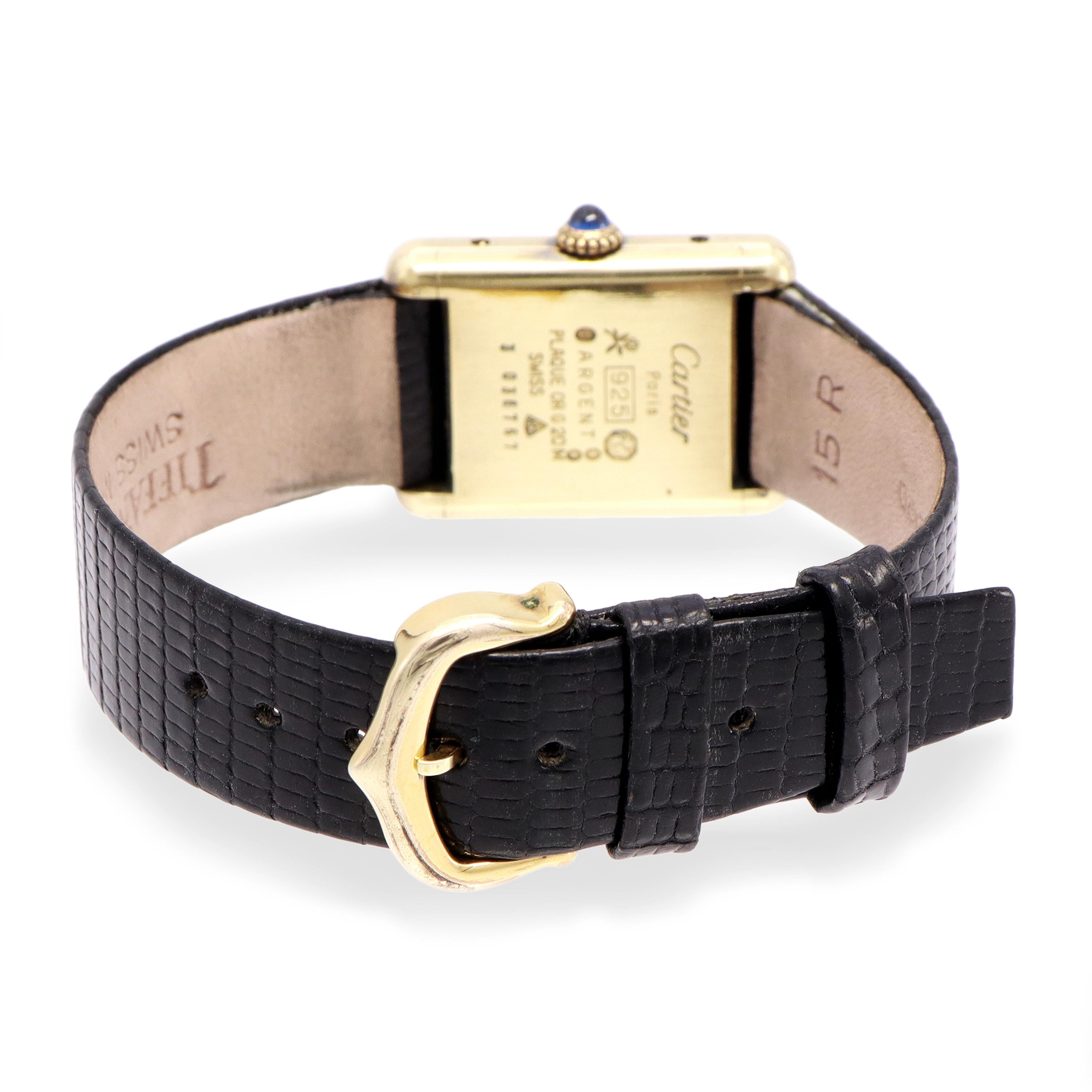 Vintage Must de Cartier Tank Vermeil Hand Wind Women's Watch
