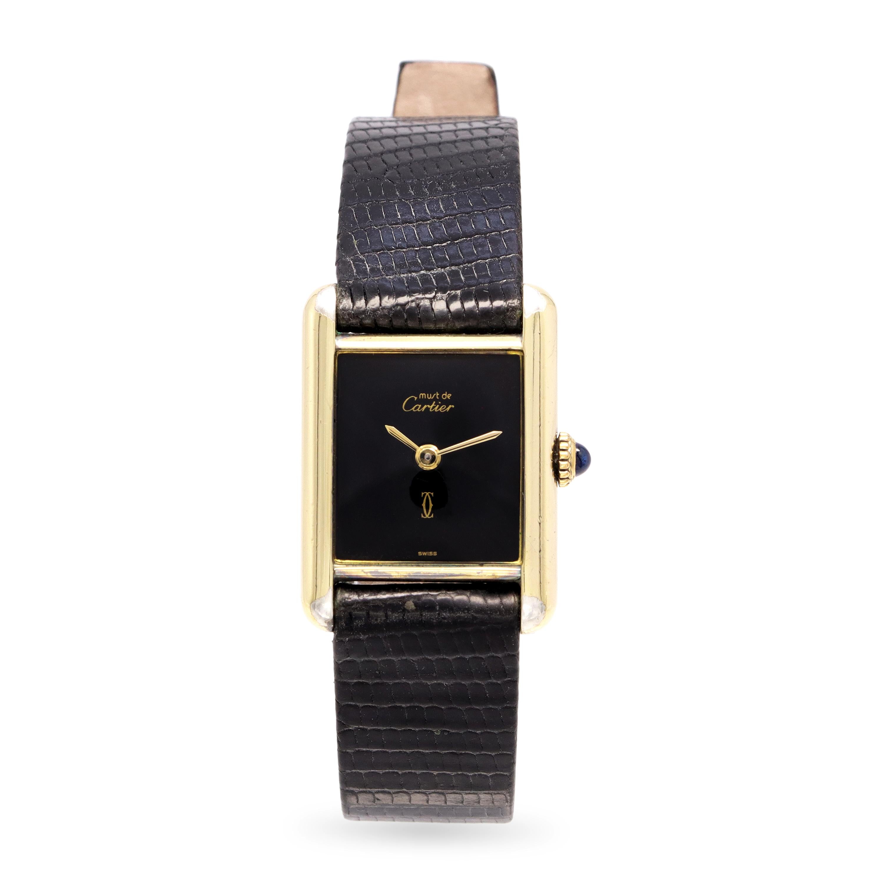 Vintage Must de Cartier Tank Vermeil Hand Wind Women's Watch