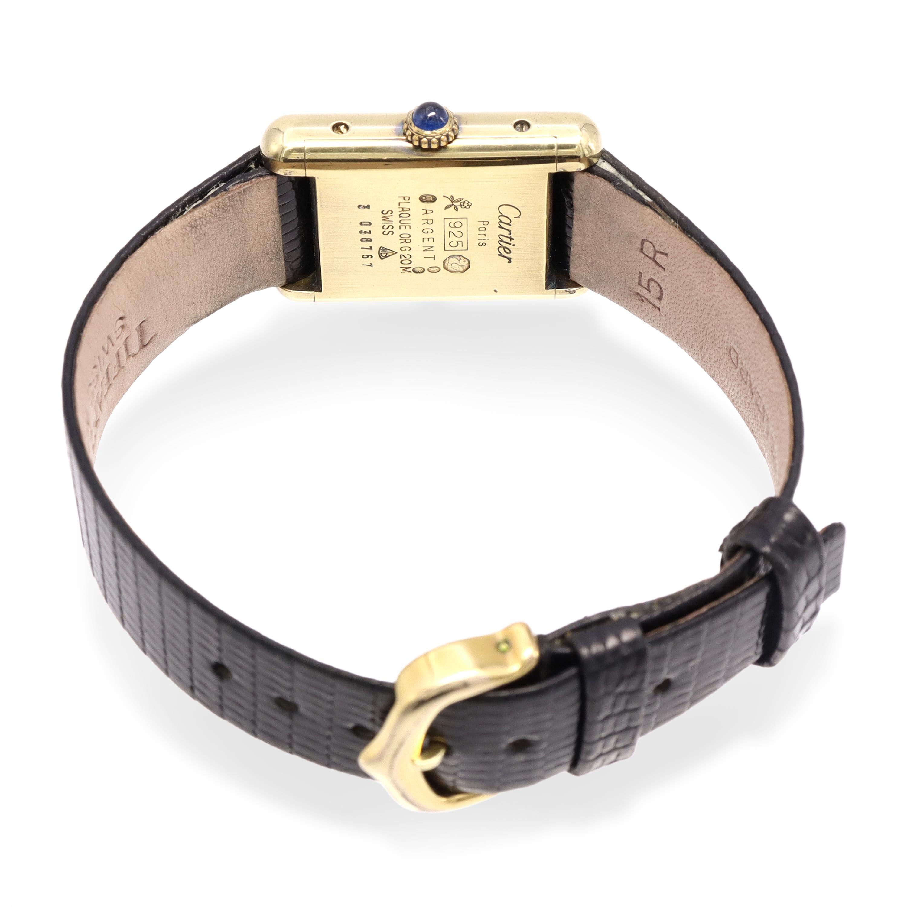 Vintage Must de Cartier Tank Vermeil Hand Wind Women's Watch