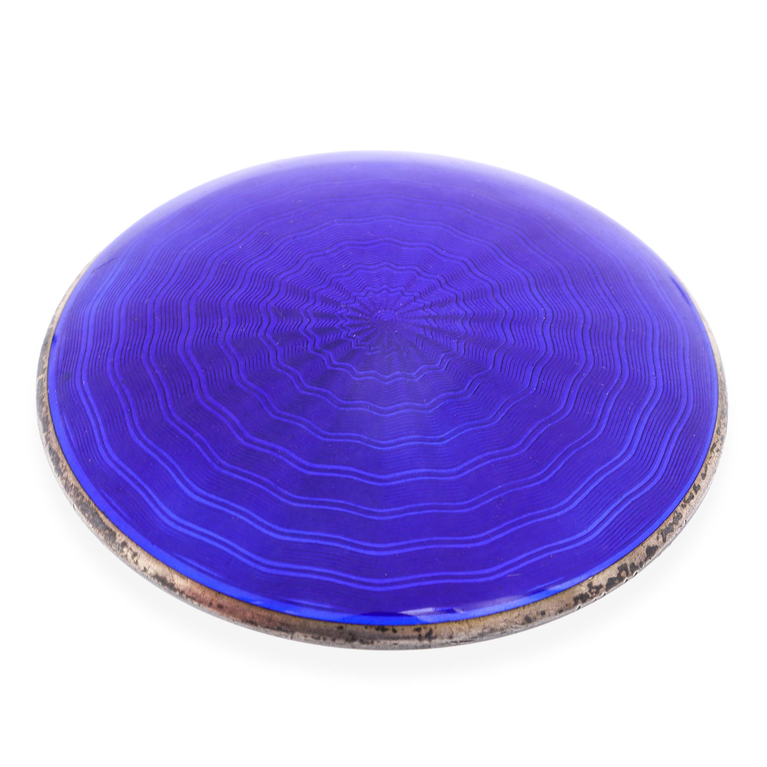 Antique 900 Silver and Enamel Painted Makeup Compact