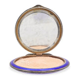 Antique 900 Silver and Enamel Painted Makeup Compact