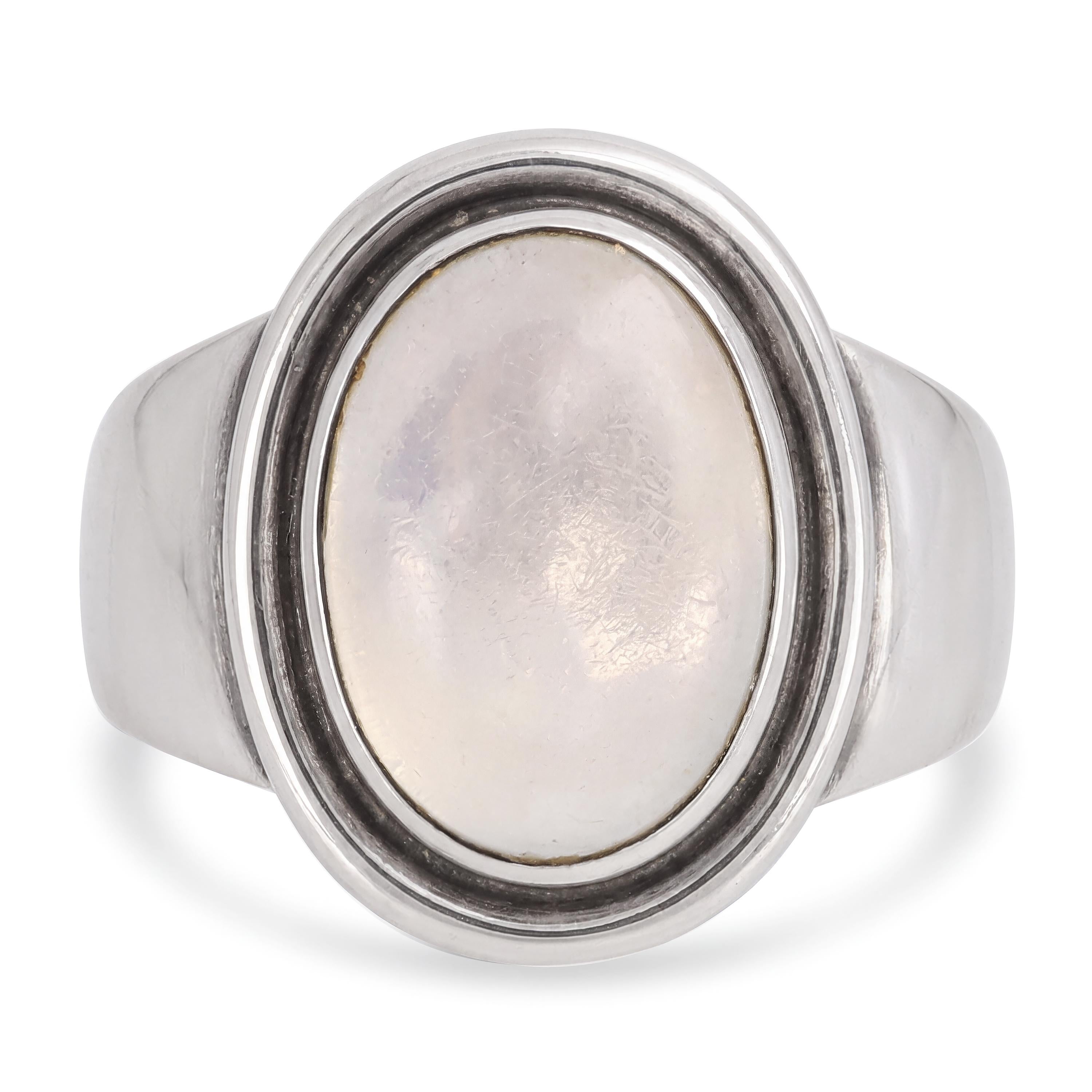 Vintage Georg Jensen Sterling Silver Moonstone Ring No. 40B