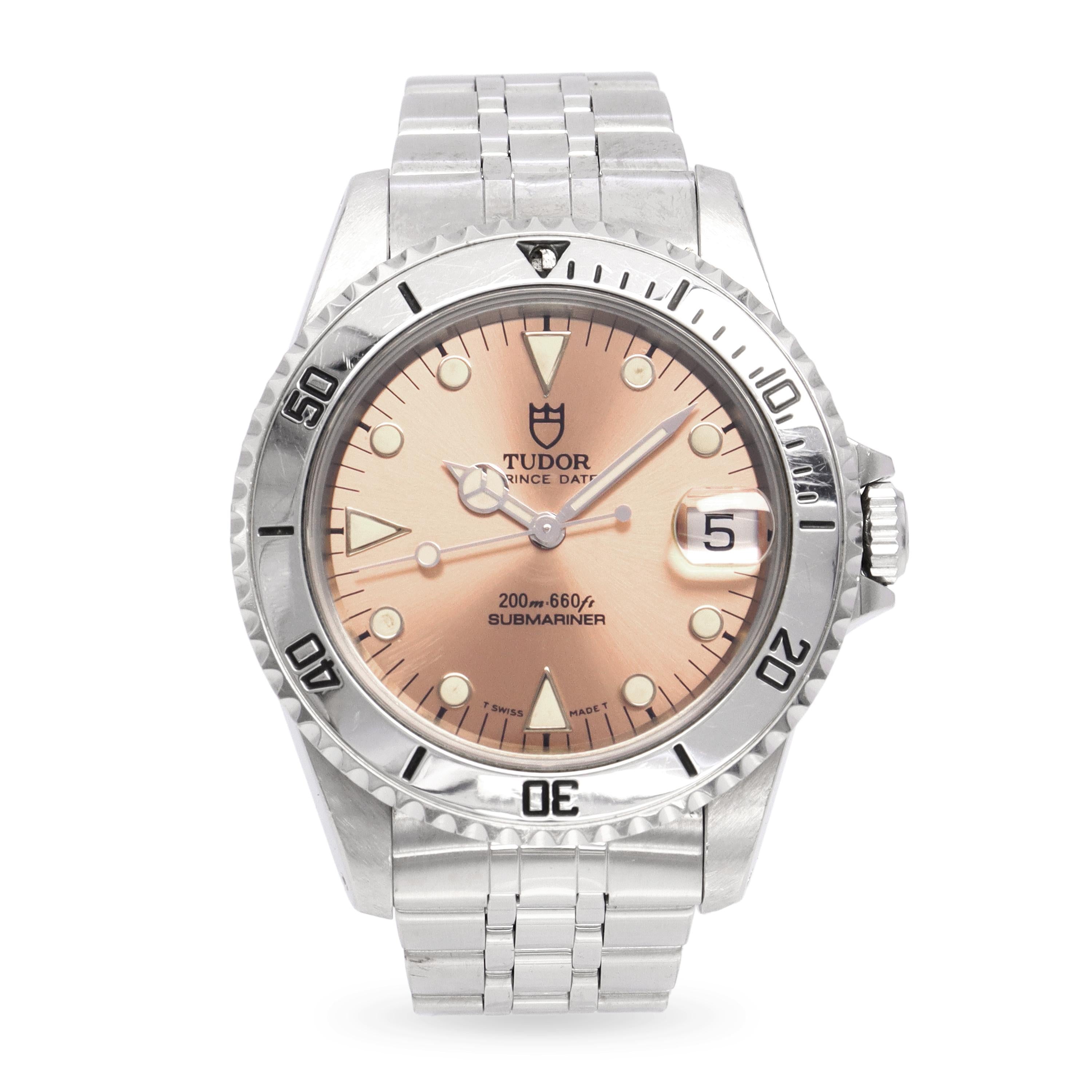 Tudor Prince Date Submariner Salmon Dial Diver Watch Ref. 75190
