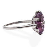 Vintage 16K White Gold Amethyst Diamond Ring