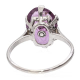 Vintage 16K White Gold Amethyst Diamond Ring