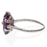 Vintage 16K White Gold Amethyst Diamond Ring