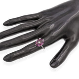 Vintage 16K White Gold Amethyst Diamond Ring