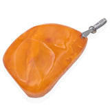Vintage Sterling Silver Large Butterscotch Amber Chunk Pendant