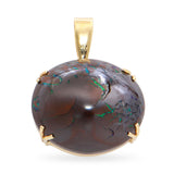 Vintage 18k Yellow Gold Boulder Opal Pendant