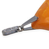 Vintage Sterling Silver Large Butterscotch Amber Chunk Pendant