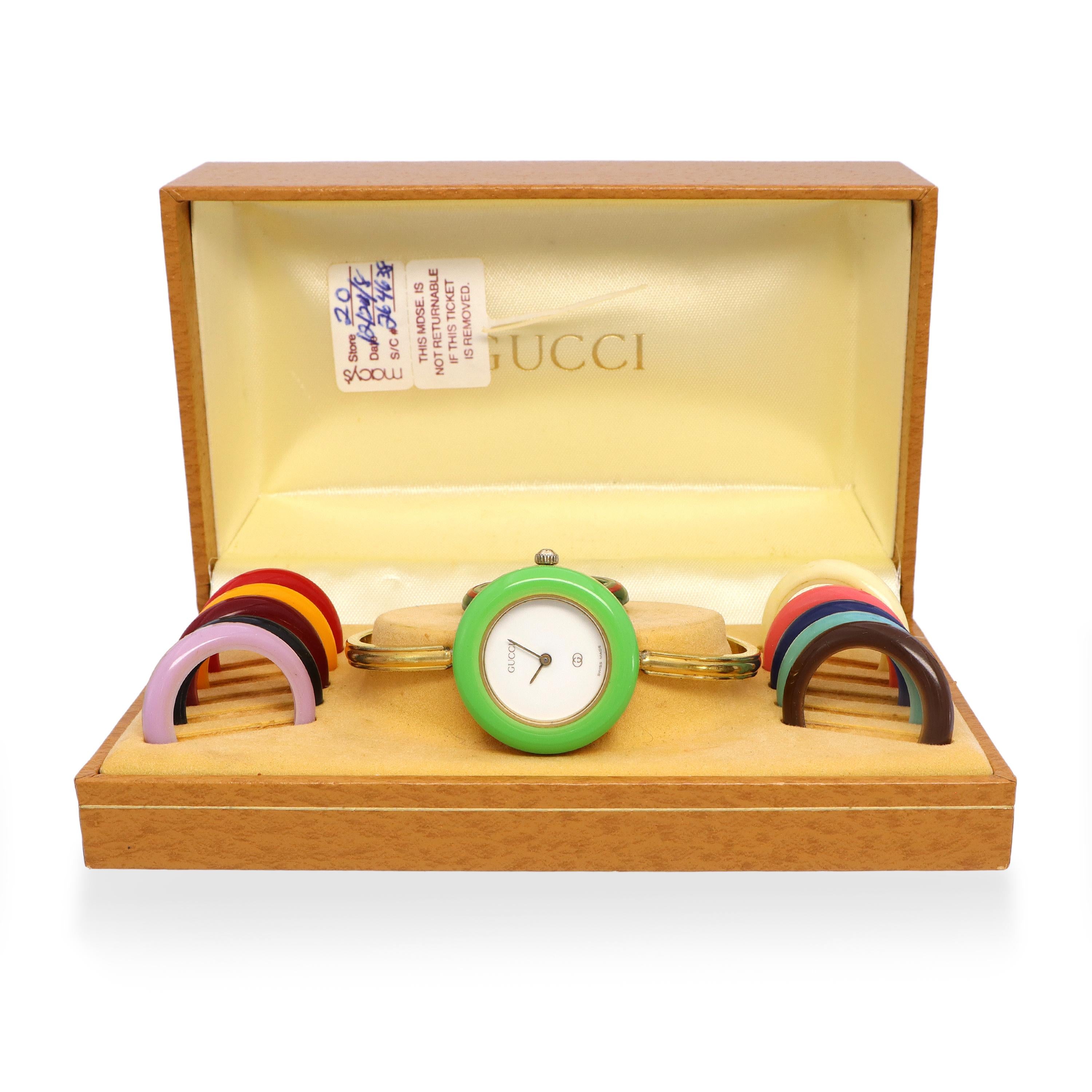 Vintage Gucci 1100L Change Bezel Gold-Tone Quartz Women’s Watch