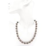 Vintage American West Sterling Silver Navajo Pearl Beaded Necklace