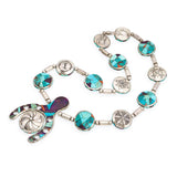 C.G. Dukepoo Sterling Silver Multi-Stone Inlay Reversible Statement Necklace
