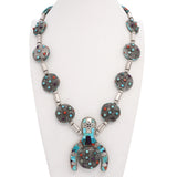 C.G. Dukepoo Sterling Silver Multi-Stone Inlay Reversible Statement Necklace