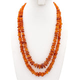 Pair of Vintage Amber Graduated Beaded Strand Necklaces