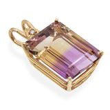 Vintage 14K Yellow Gold Ametrine Diamond Accent Pendant
