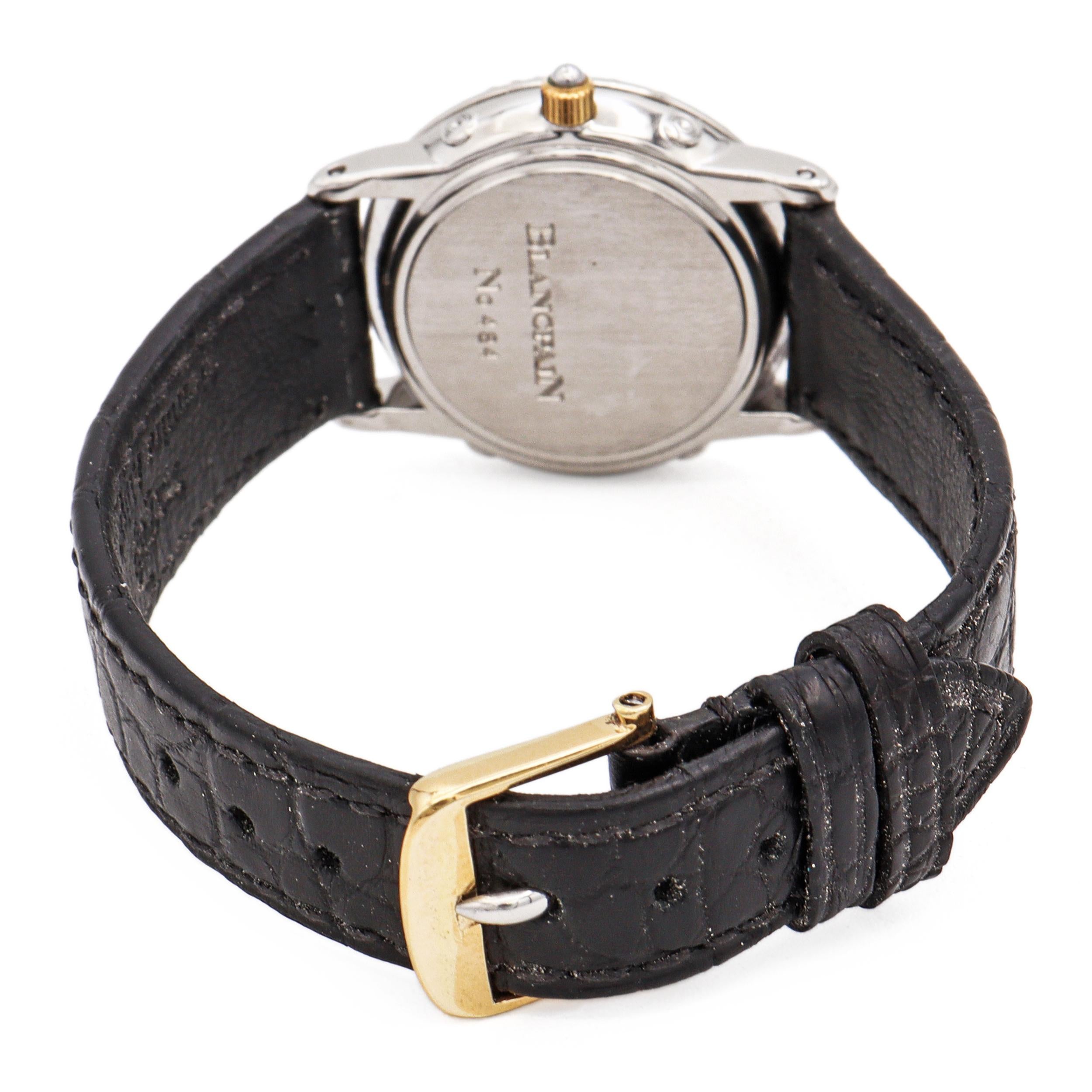 Blancpain Stainless Steel Triple Calendar Moonphase Diamond Women’s Watch