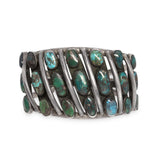 Southwestern Sterling Silver Turquoise Openwork Cuff Bracelet