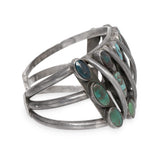 Southwestern Sterling Silver Turquoise Openwork Cuff Bracelet