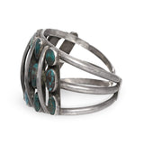 Southwestern Sterling Silver Turquoise Openwork Cuff Bracelet