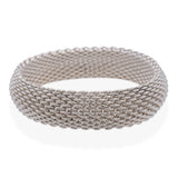 Tiffany & Co Sterling Silver Somerset Mesh Bangle Bracelet