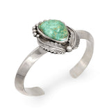 Russell Toledo Navajo Sterling Silver Turquoise Cuff Bracelet