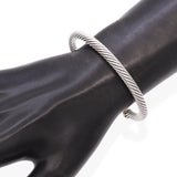 David Yurman Sterling Silver 14K Yellow Gold Amethyst Cable Cuff Bracelet