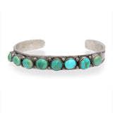 Vintage Southwestern Sterling Silver Turquoise Cuff Bracelet