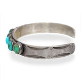 Vintage Southwestern Sterling Silver Turquoise Cuff Bracelet