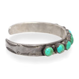 Vintage Southwestern Sterling Silver Turquoise Cuff Bracelet