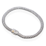 John Hardy Icon Sterling Silver & 18K Yellow Gold Diamond Clasp Bracelet