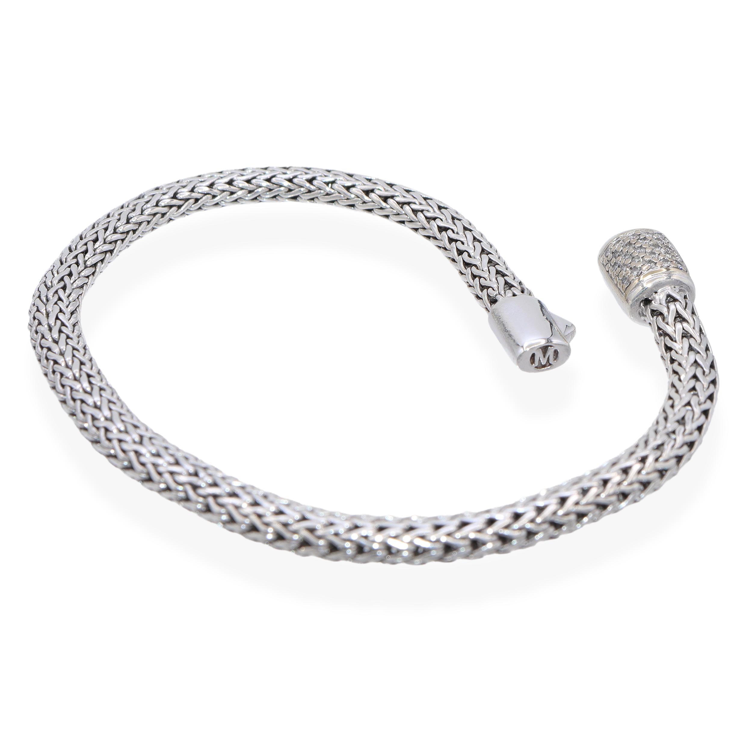 John Hardy Icon Sterling Silver & 18K Yellow Gold Diamond Clasp Bracelet
