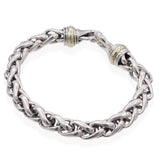 David Yurman Sterling Silver & 14K Yellow Gold Wheat Chain Bracelet