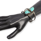 Vintage Southwestern Sterling Silver Turquoise Split Cuff Bracelet