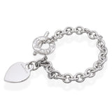 Tiffany & Co Heart Tag Toggle Clasp Sterling Silver Bracelet