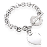 Tiffany & Co Heart Tag Toggle Clasp Sterling Silver Bracelet